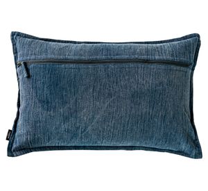 Cojín Stonewash Stone algodón azul oscuro 60x40 cm