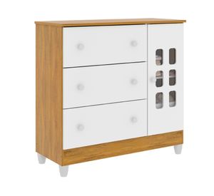 Cómoda María blanco miel 3 cajones