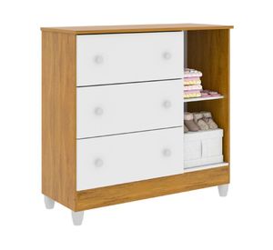 Cómoda María blanco miel 3 cajones