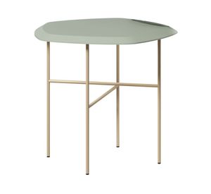Mesa lateral irregular Geo Dúo 55.2x50x50 cm blanco/verde