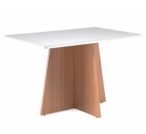 Comedor 4 sillas Lotus canela/beige 77.5x120x80 cm