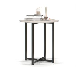 Mesa lateral redonda Flow 51.5x50 cm blanco