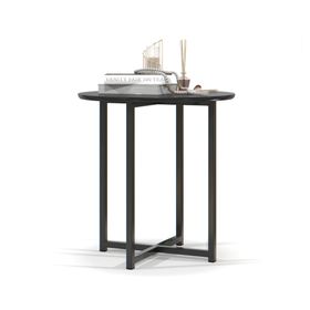 Mesa lateral redonda Flow 51.5x50 cm negro