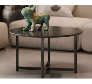 Mesa de centro redonda Flow 33.5x60 cm negro