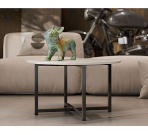 Mesa de centro redonda Flow 33.5x60 cm blanco