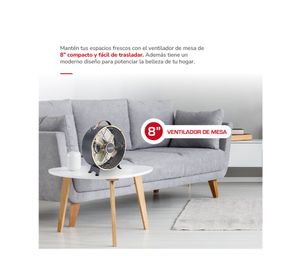 Ventilador sobremesa TH-08BNM 25W