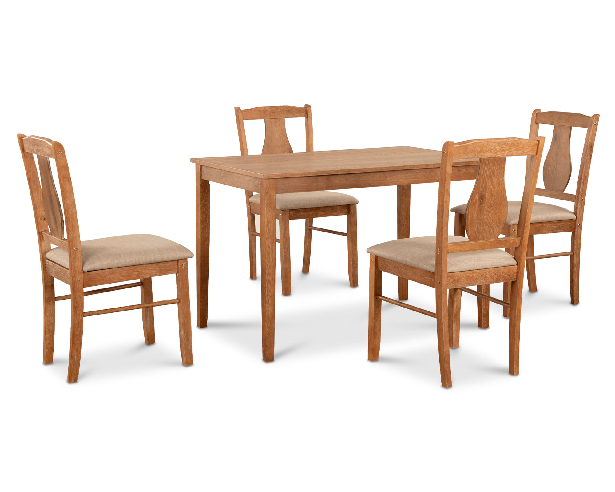 CIC Comedor 4 sillas Texas walnut 75x113x71 cm