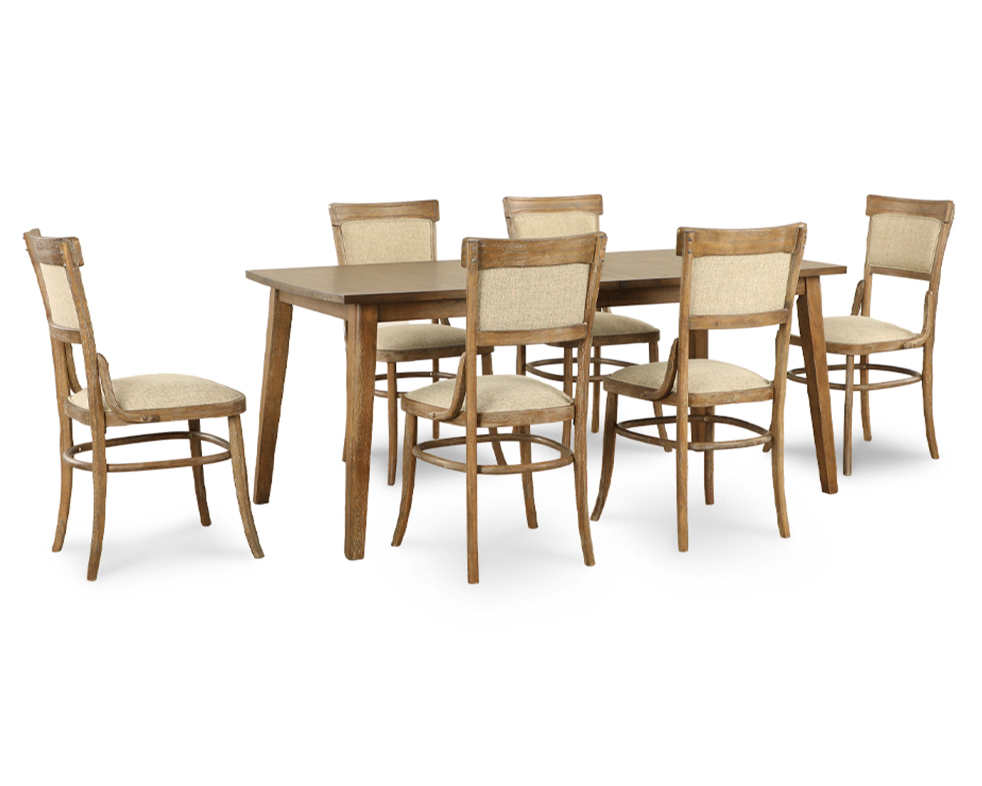 CIC Comedor 6 sillas Nottingham walnut 74x160x90 cm