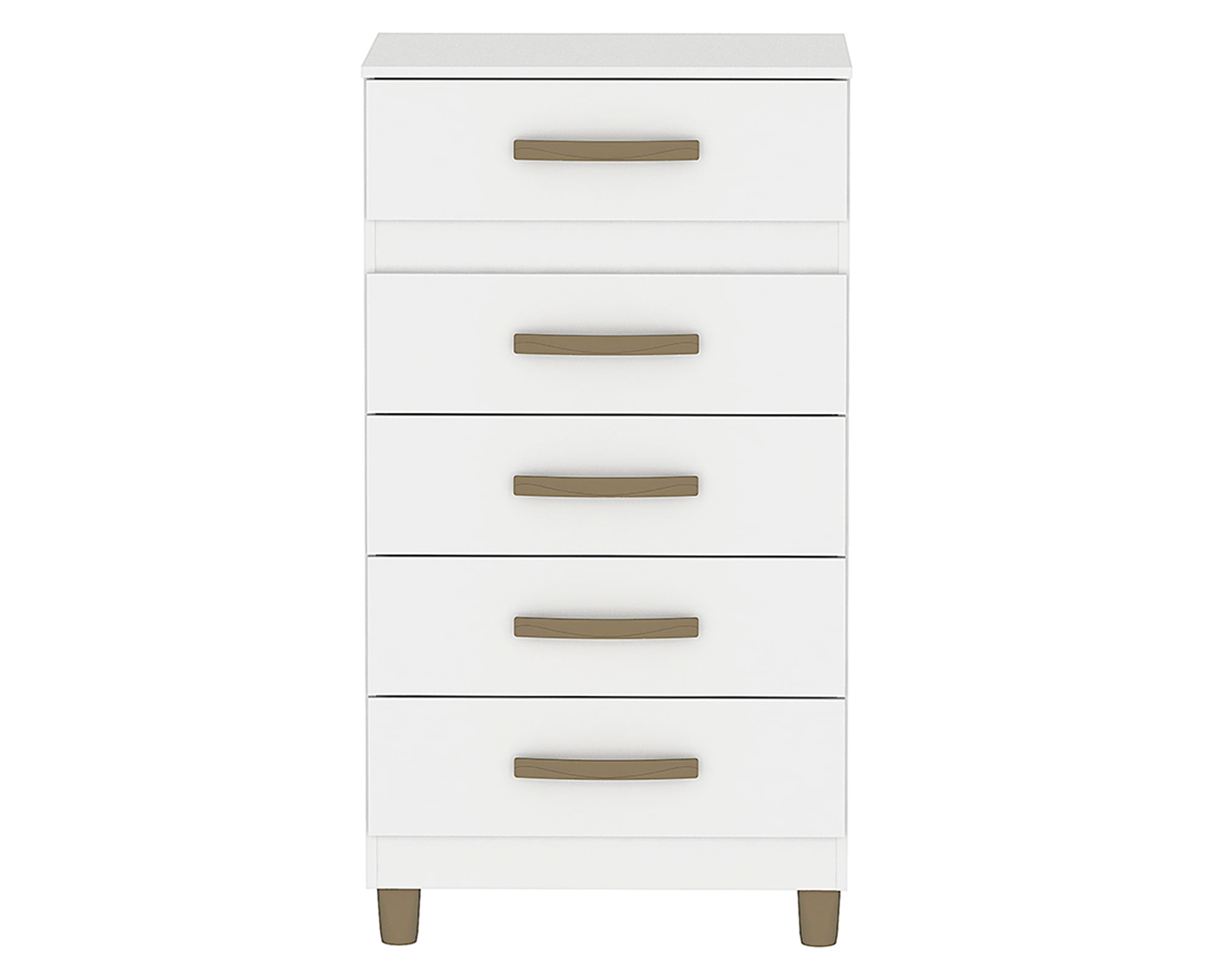 VekkaHome Cómoda Malta blanco 5 cajones