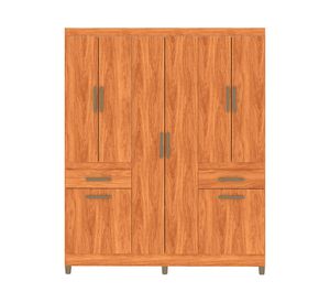 Clóset 8 puertas 2 cajones Aveiro café 200x163x47 cm