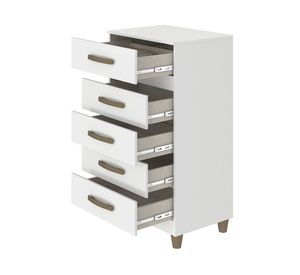 Cómoda Malta blanco 5 cajones