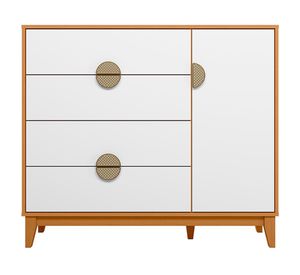 Cómoda Ipe blanco 1 puerta 4 cajones