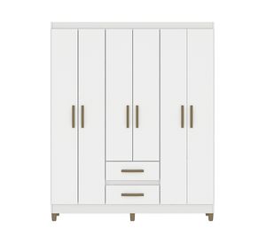 Clóset 6 puertas 2 cajones Coímbra blanco 180x148x40 cm