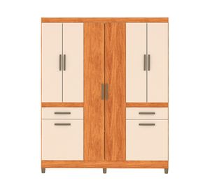 Clóset 8 puertas 2 cajones Aveiro café/beige 200x163x47 cm