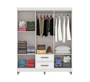 Clóset 6 puertas 2 cajones Coímbra blanco 180x148x40 cm