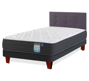Cama europea Europedic dual 1.5 plazas + respaldo Royal grafito