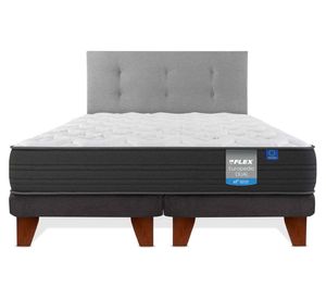 Cama europea Europedic dual 2 plazas base dividida + respaldo Royal gris