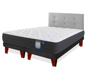 Cama europea Europedic dual 2 plazas base dividida + respaldo Royal gris
