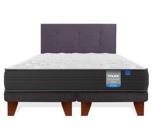 Cama europea Europedic dual king base dividida + respaldo Royal grafito