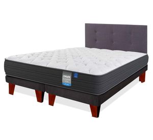 Cama europea Europedic dual 2 plazas base dividida + respaldo Royal grafito