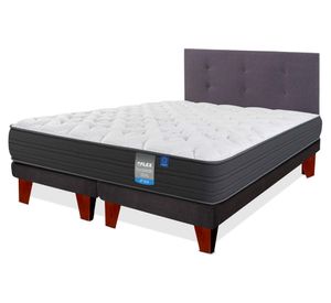 Cama europea Europedic dual king base dividida + respaldo Royal grafito