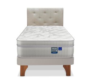 Cama europea Paradise 1.5 plazas + respaldo Almendra