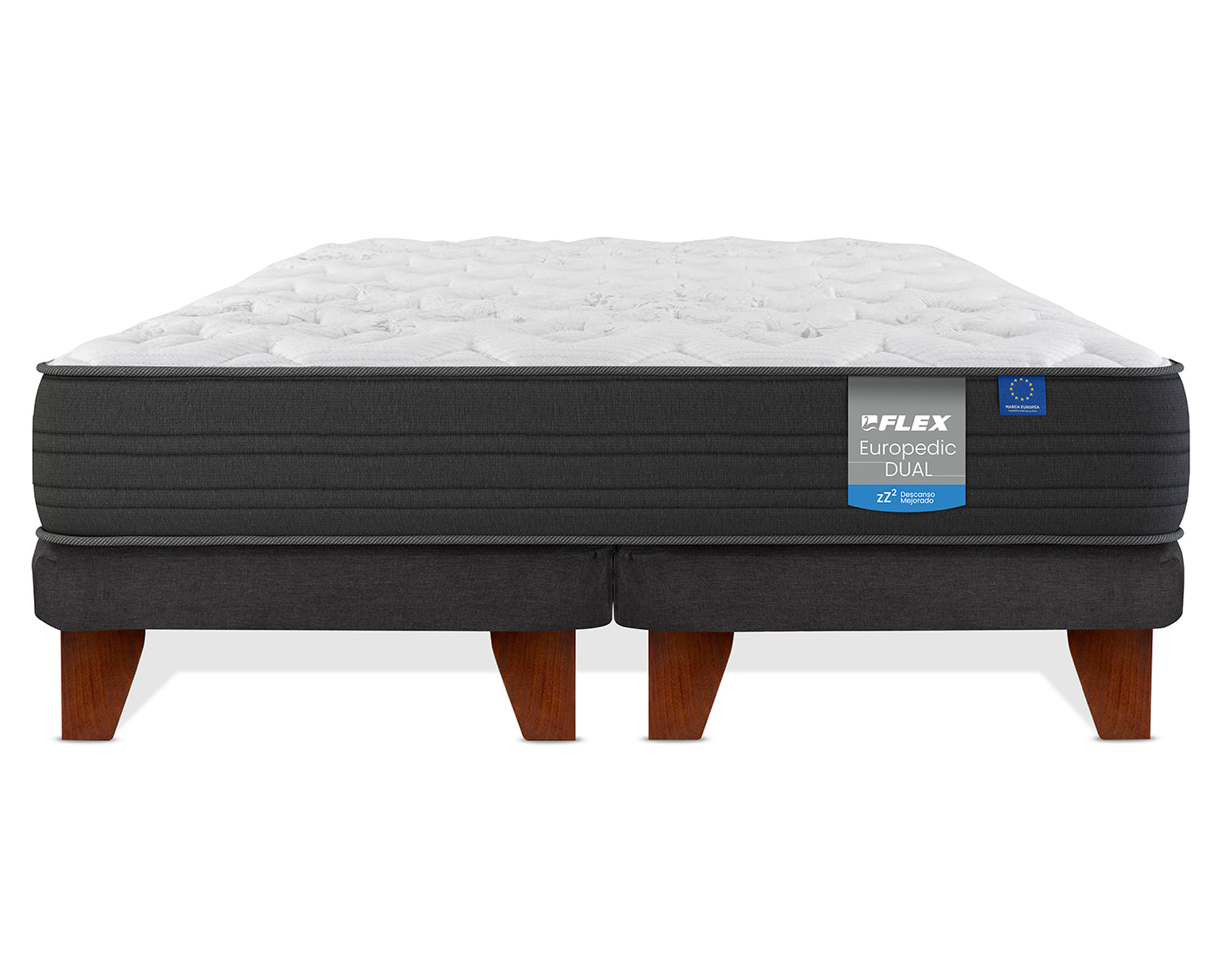 Flex Cama europea Europedic dual king base dividida