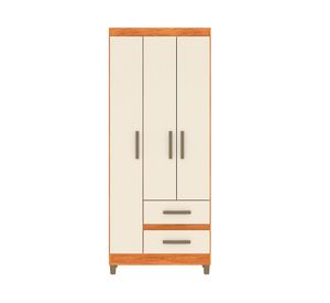 Clóset 3 puertas 2 cajones Porto café/beige 180x75x40 cm