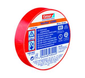 Cinta aislante eléctrica SPVC roja 20 m 19 mm