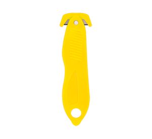 Cuchillo cartonero filo escondido seguridad amarillo
