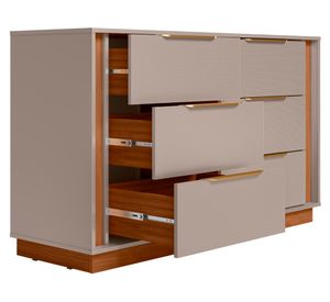 Cómoda Giardino beige/café 6 cajones