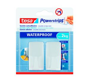 Gancho autoadhesivo Resistente al agua blanco 2 un.