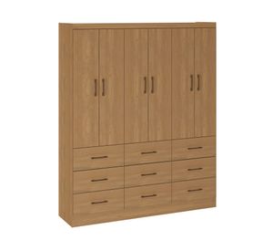 Clóset 6 puertas 9 cajones roble Dakar 182x150x40 cm