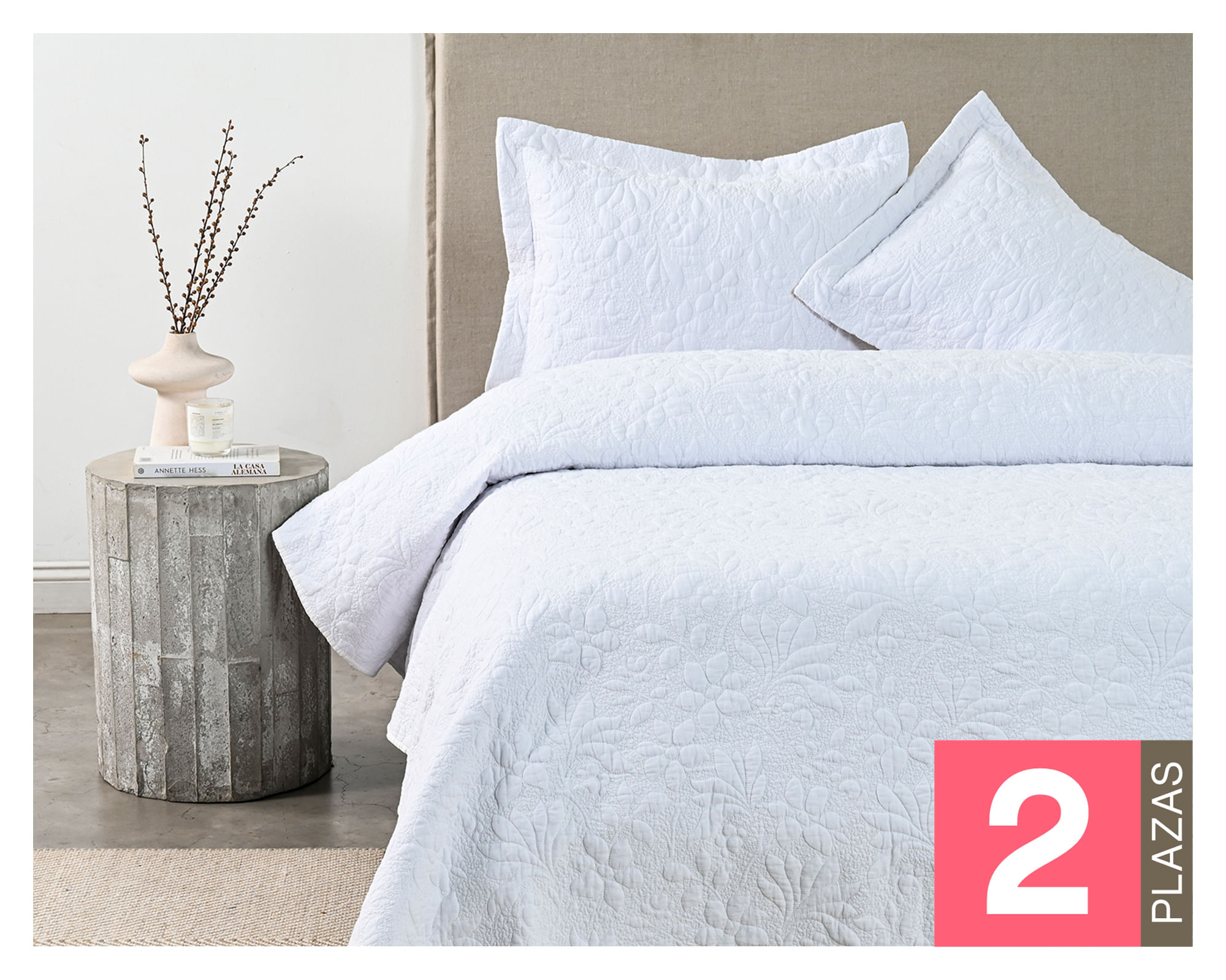 Royal Supreme Quilt Garden White 2 plazas