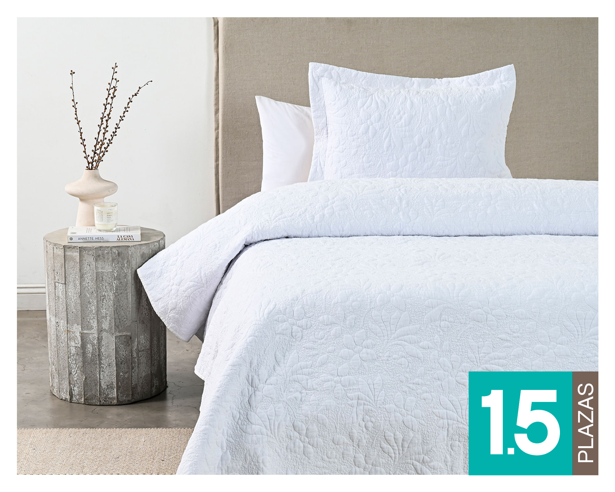 Royal Supreme Quilt Garden White 1.5 plazas