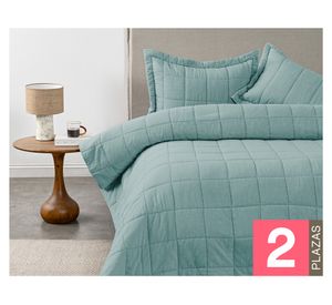 Quilt liso Block sage 2 plazas