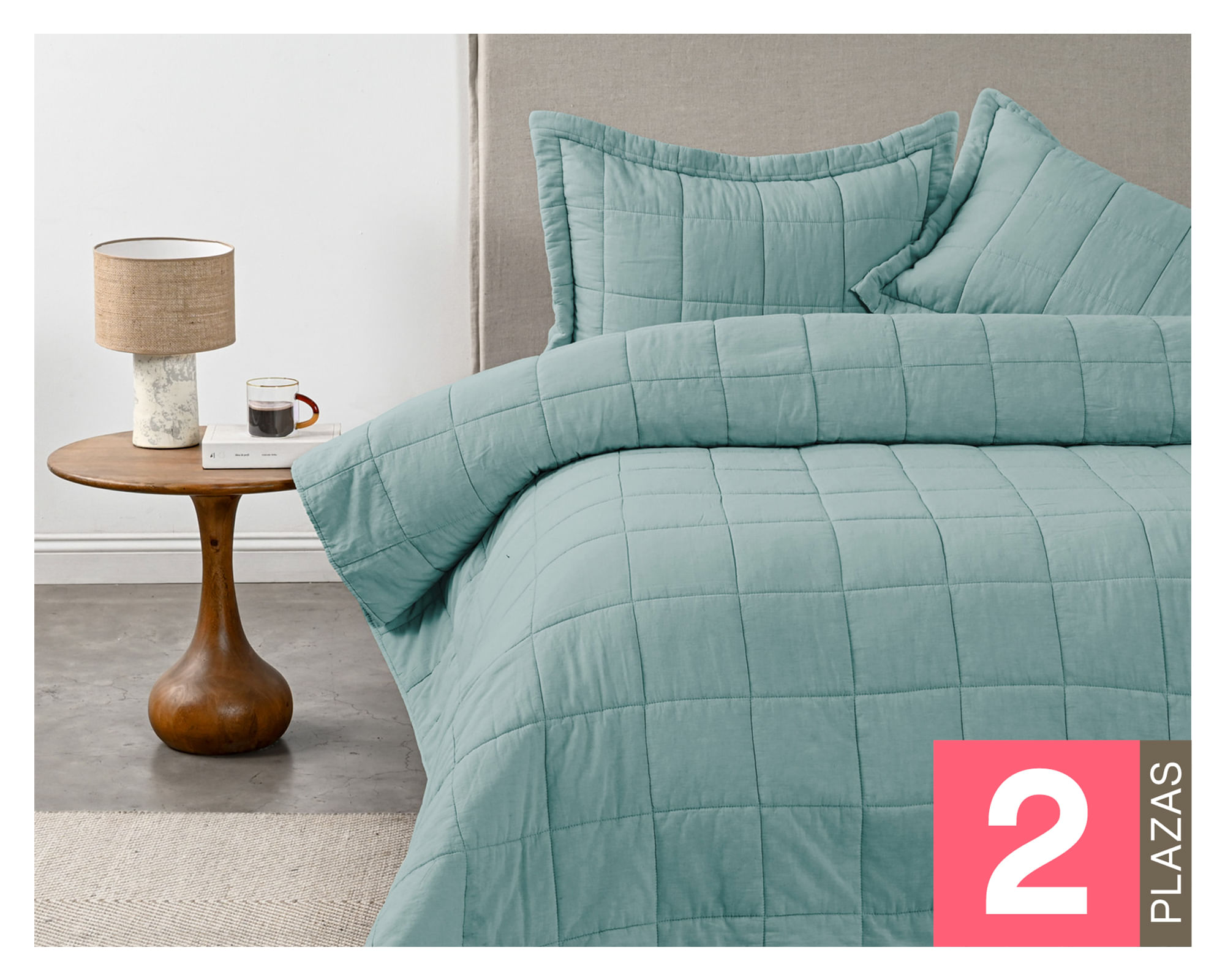 Cannon Quilt liso Block sage 2 plazas