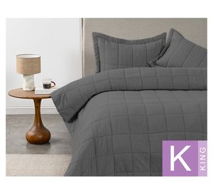 Quilt liso Block gris King