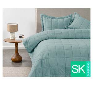 Quilt liso Block sage Súper King