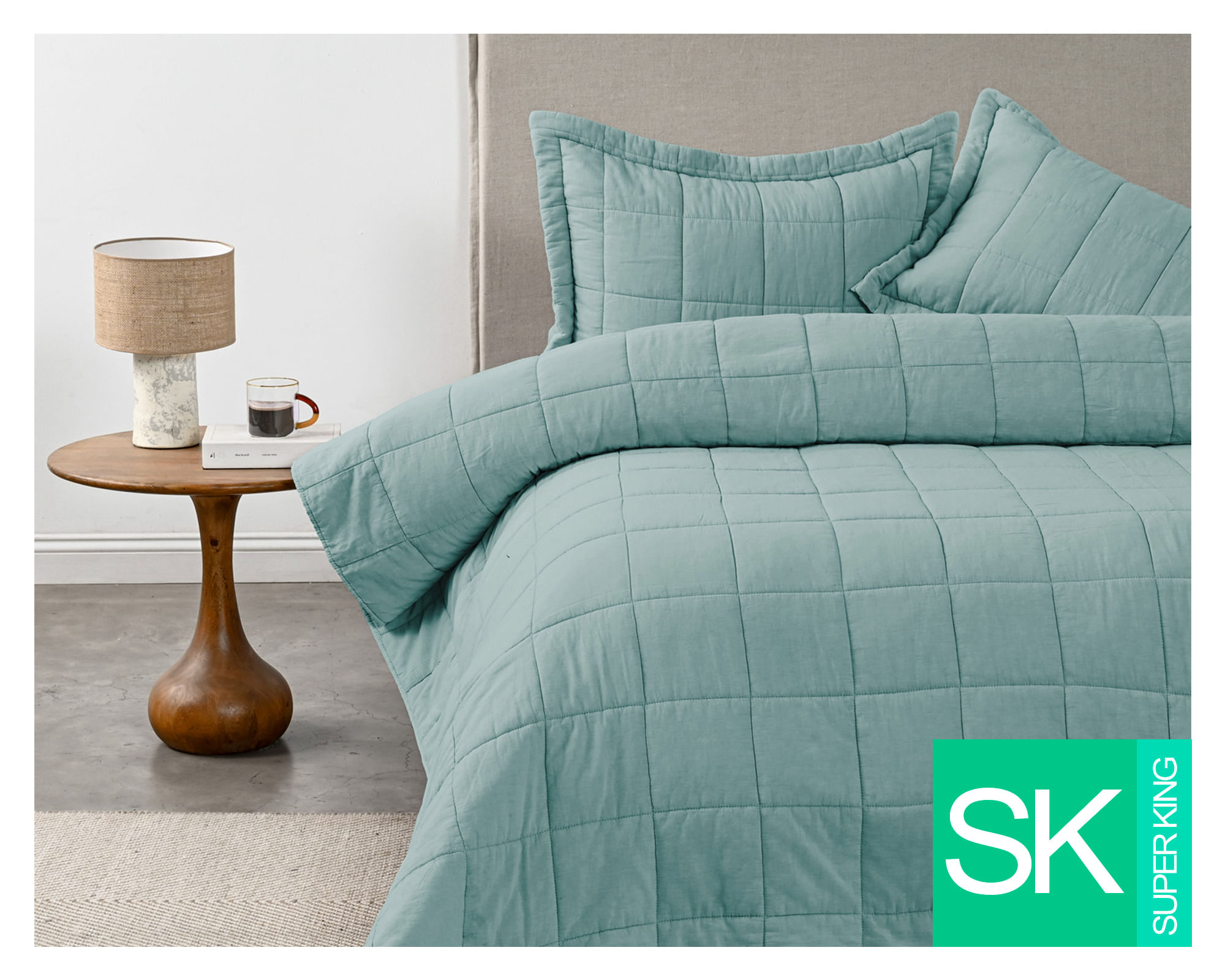 Cannon Quilt liso Block sage Súper King