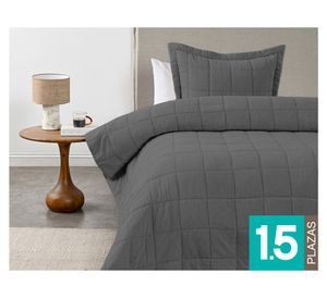 Quilt liso Block gris 1.5 plazas