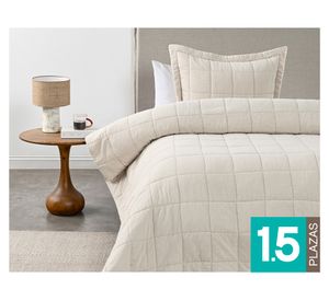 Quilt liso Block beige 1.5 plazas