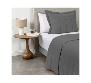 Quilt liso Block gris 1.5 plazas