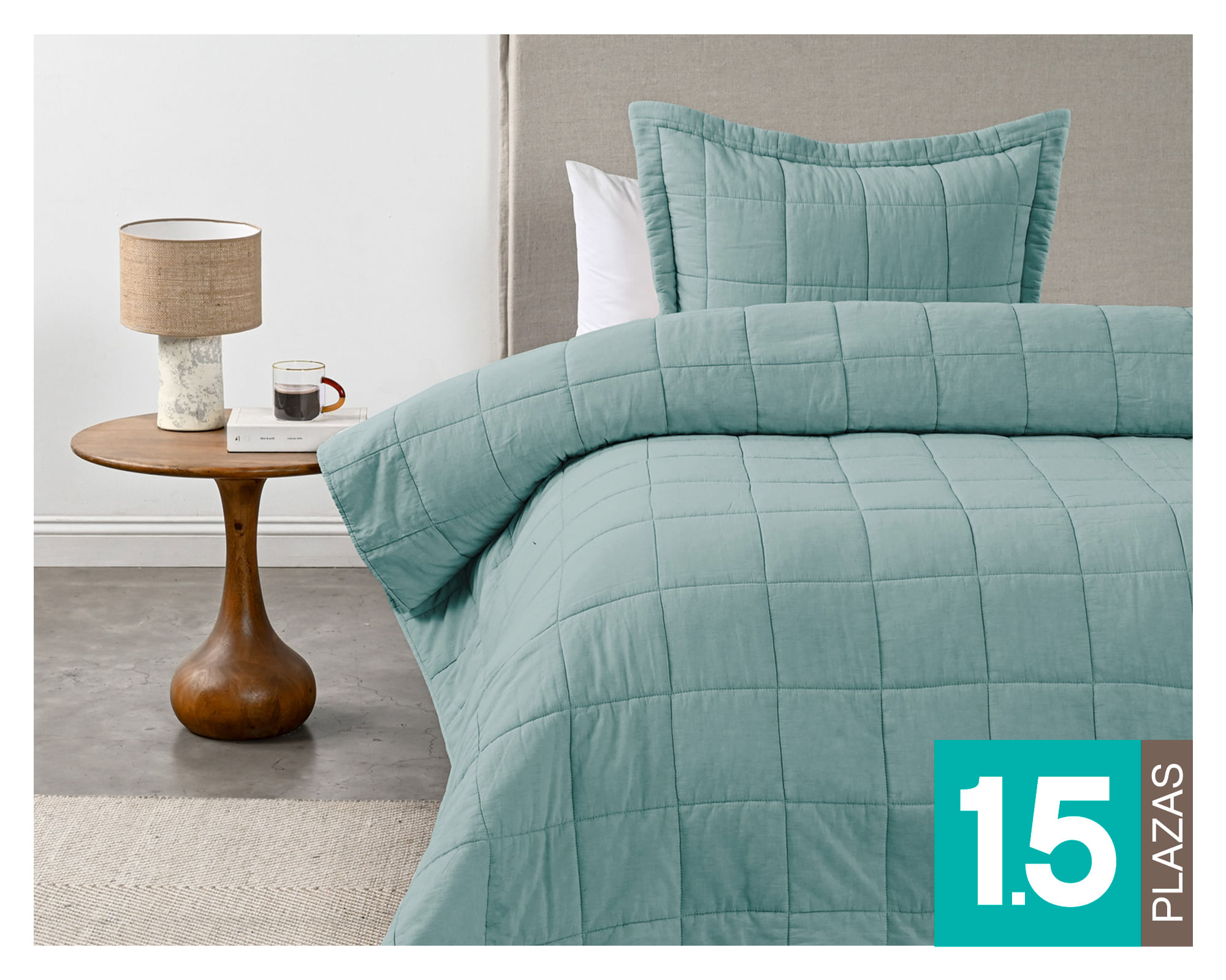 Cannon Quilt liso Block sage 1.5 plazas