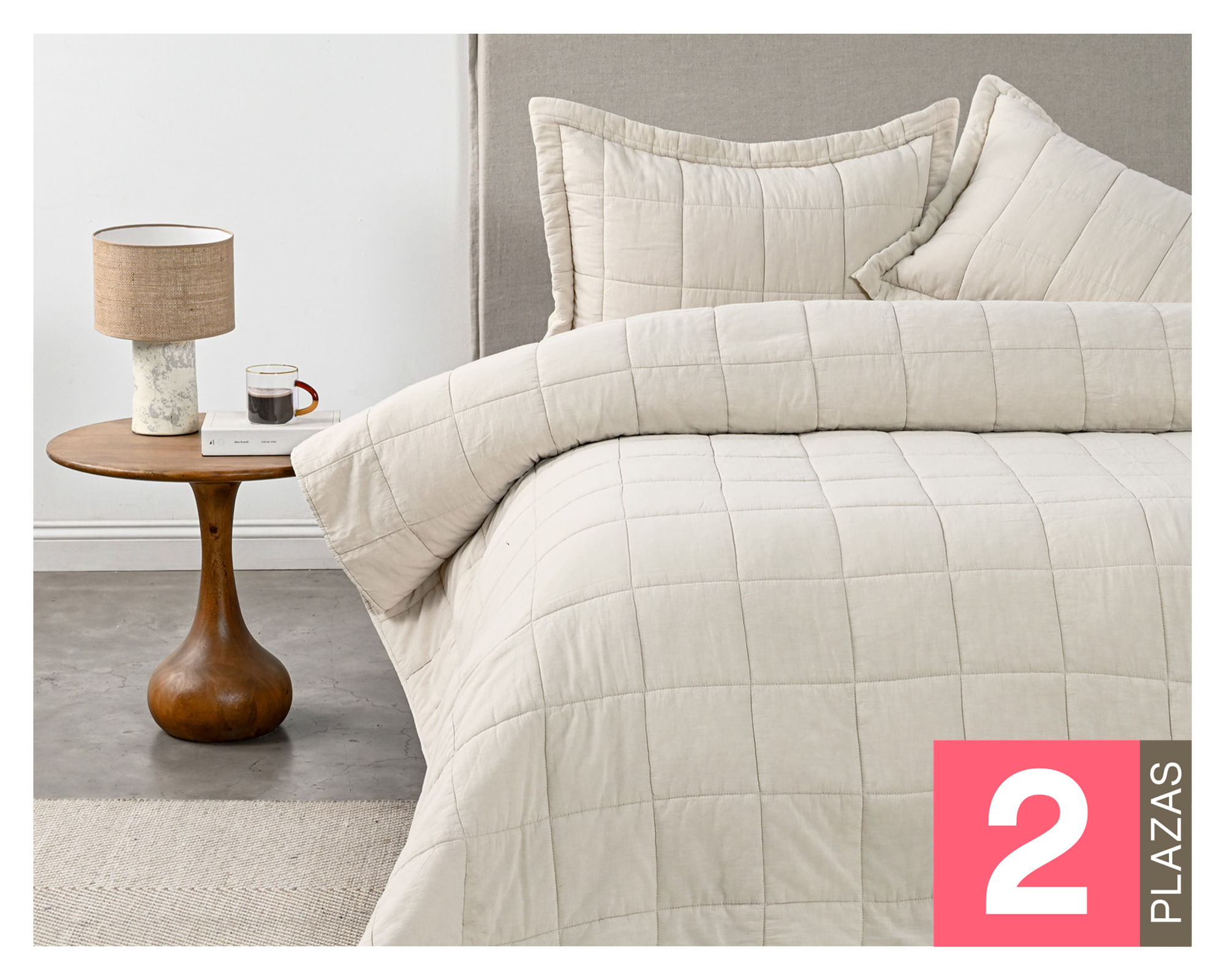 Cannon Quilt liso Block beige 2 plazas