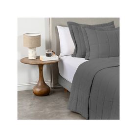 Quilt liso Block gris 2 plazas