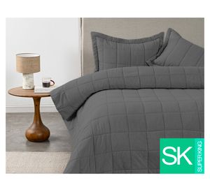 Quilt liso Block gris Súper King