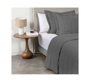 Quilt liso Block gris Súper King