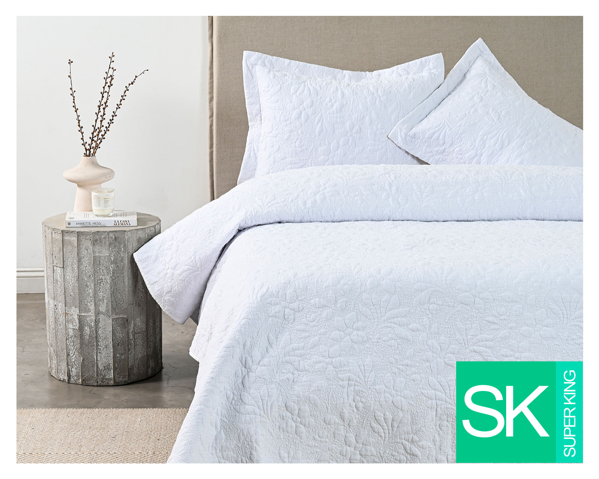 Royal Supreme Quilt Liso Garden white Súper King