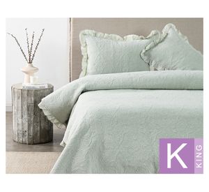 Quilt Liso Ruffle sage King